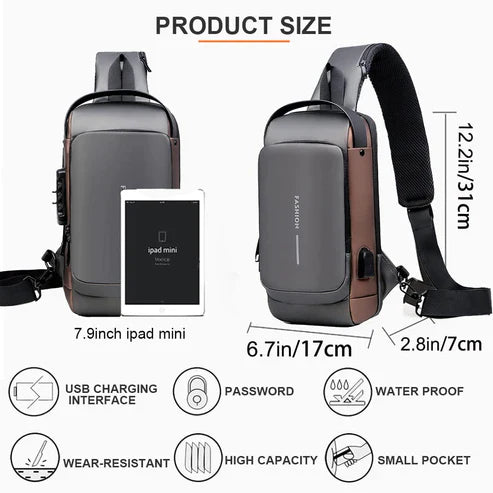 🔥 Multifunction Anti-Theft chest bag - USB Charging Crossbody Bag 👜 - Stylish & Secure for Trips 🚶‍♂️ | 🔥 Flat 40% OFF 🔥