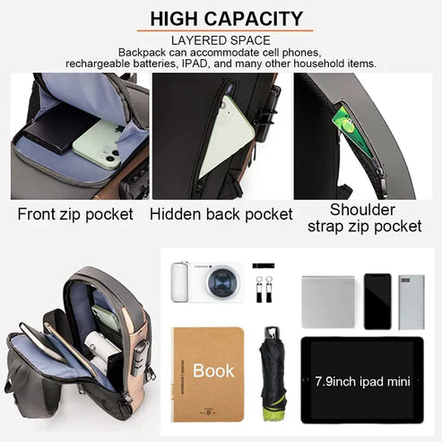 🔥 Multifunction Anti-Theft chest bag - USB Charging Crossbody Bag 👜 - Stylish & Secure for Trips 🚶‍♂️ | 🔥 Flat 40% OFF 🔥