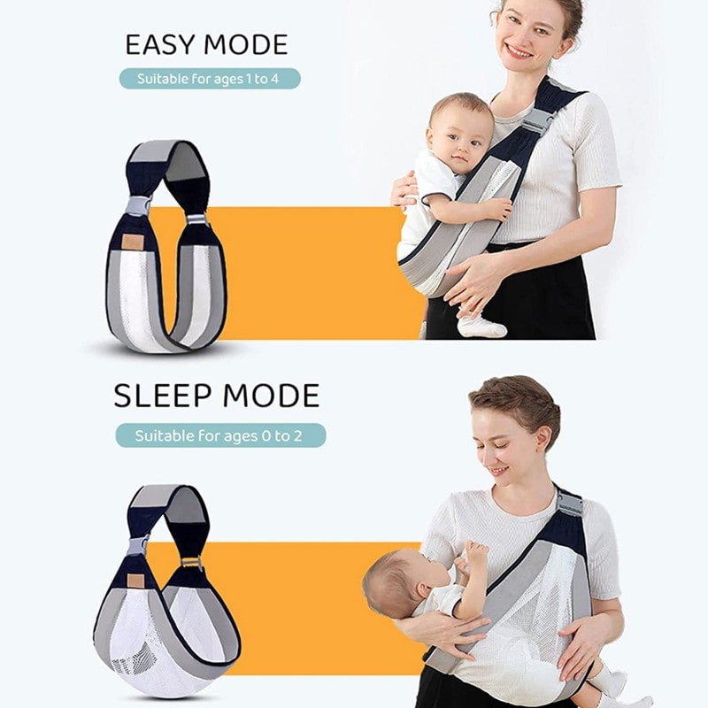 🔥 Adjustable Half Wrap, Single Shoulder Sling - Natural Cotton & Mesh | Flat 45% OFF Baby Carrier 🔥