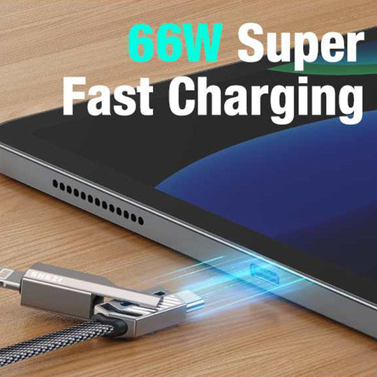 🔥 4-in-1  66W Lightning Fast Charging Port Converter  For USB to Lightning iPhone ❤️ | 😍 Flat 45% OFF 🤩