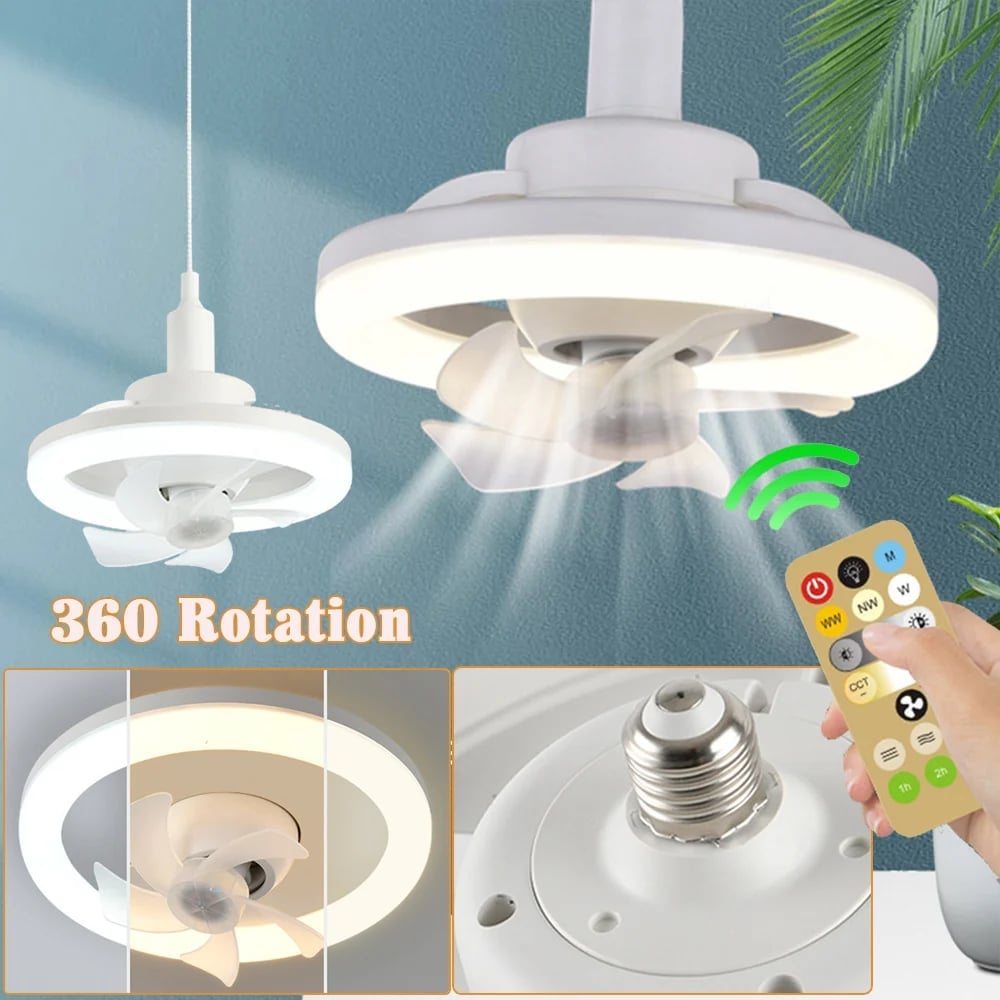 🔥 2-in-1  360 ° Rotating Ceiling Fan Light With Remote Control 😍