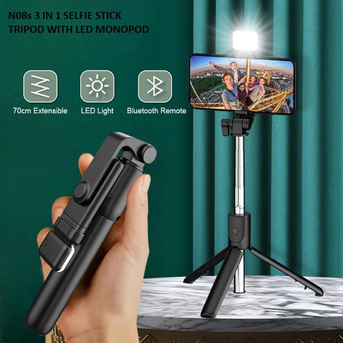 🔥 4 in 1 Multifunctional Portable Selfie Stick & Tripod With Remote Control & Flash light | Save 40% Now! | 🔥